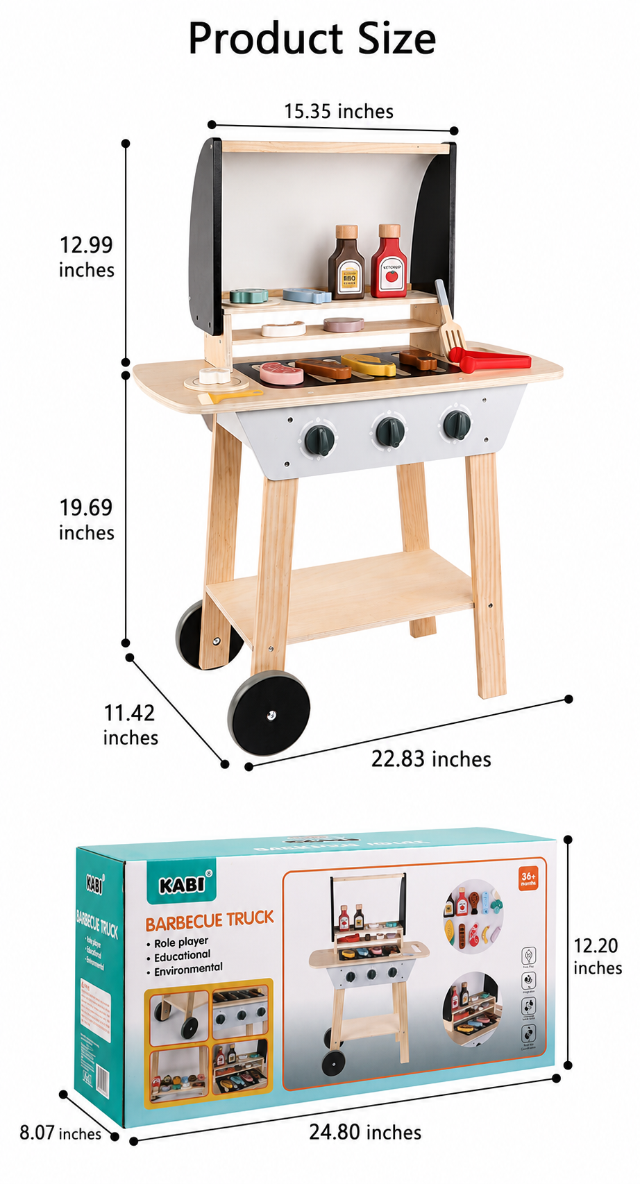 Baby Nordic Style Simulation Kitchen Barbecue Toys